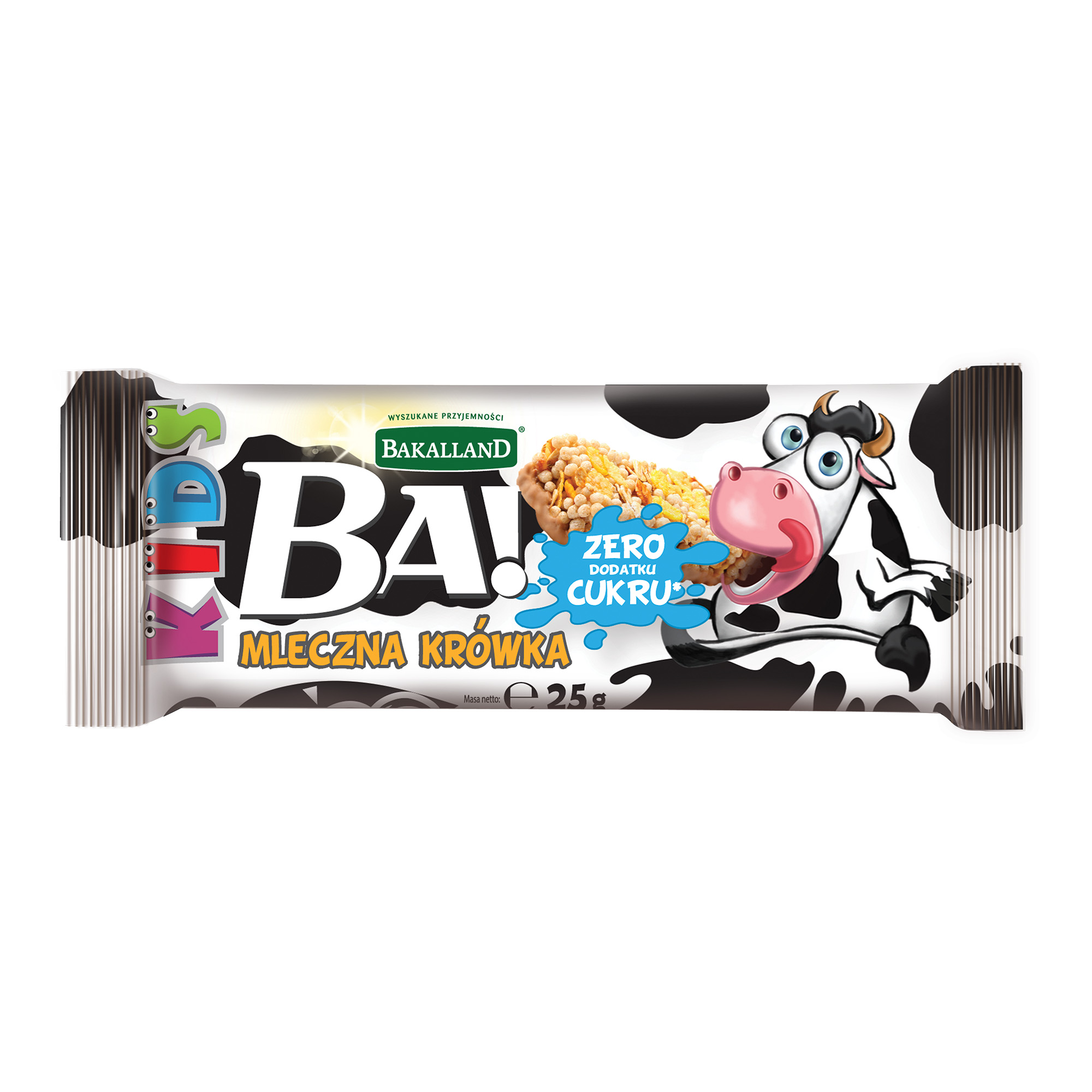 Bakalland BA! KIDS! Baton zbożowy Mleczna krówka, 25 g zdjęcie