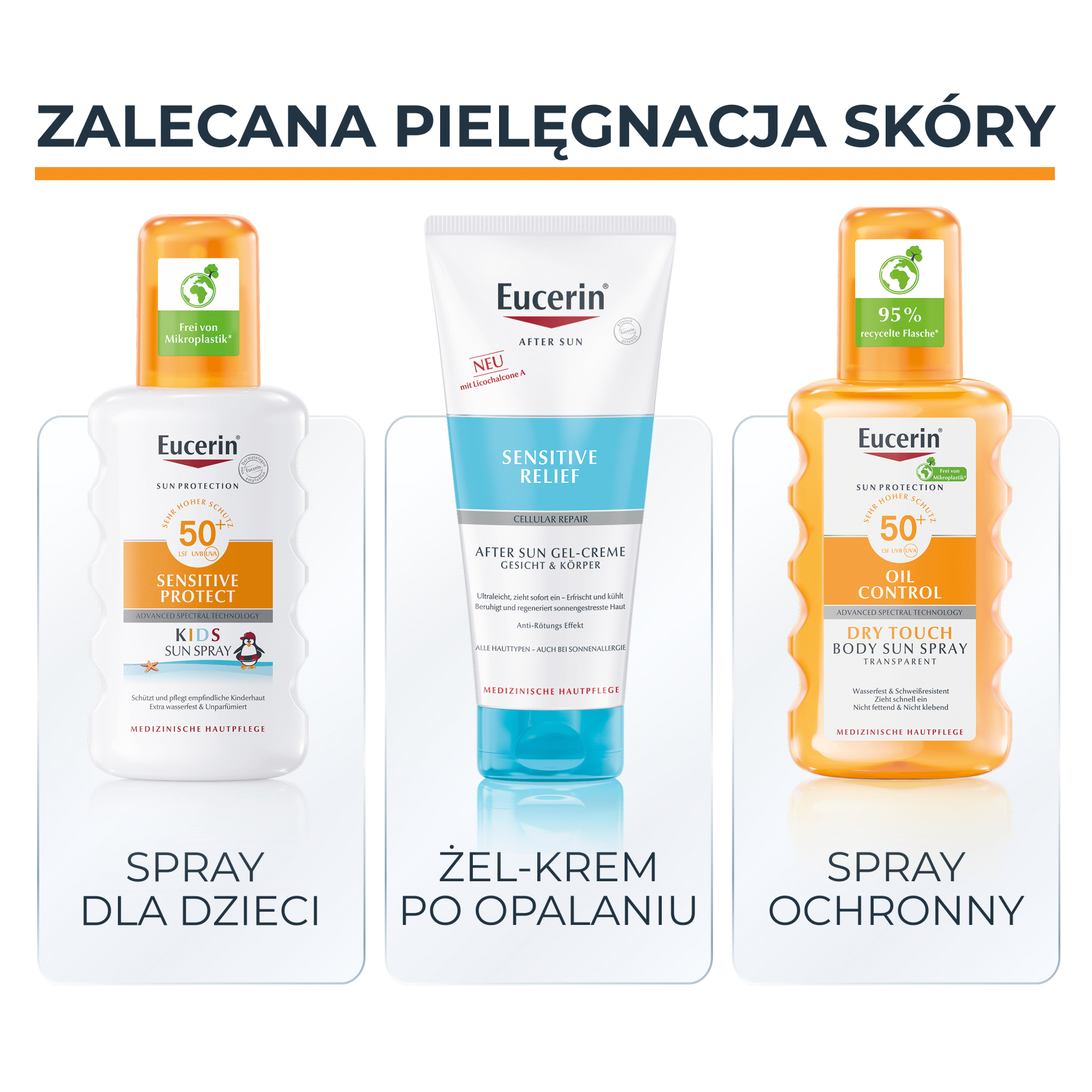 Eucerin Sun Protection Oil Control, Żel-krem do ciała ochronny ultralekki SPF 50+, 200 ml