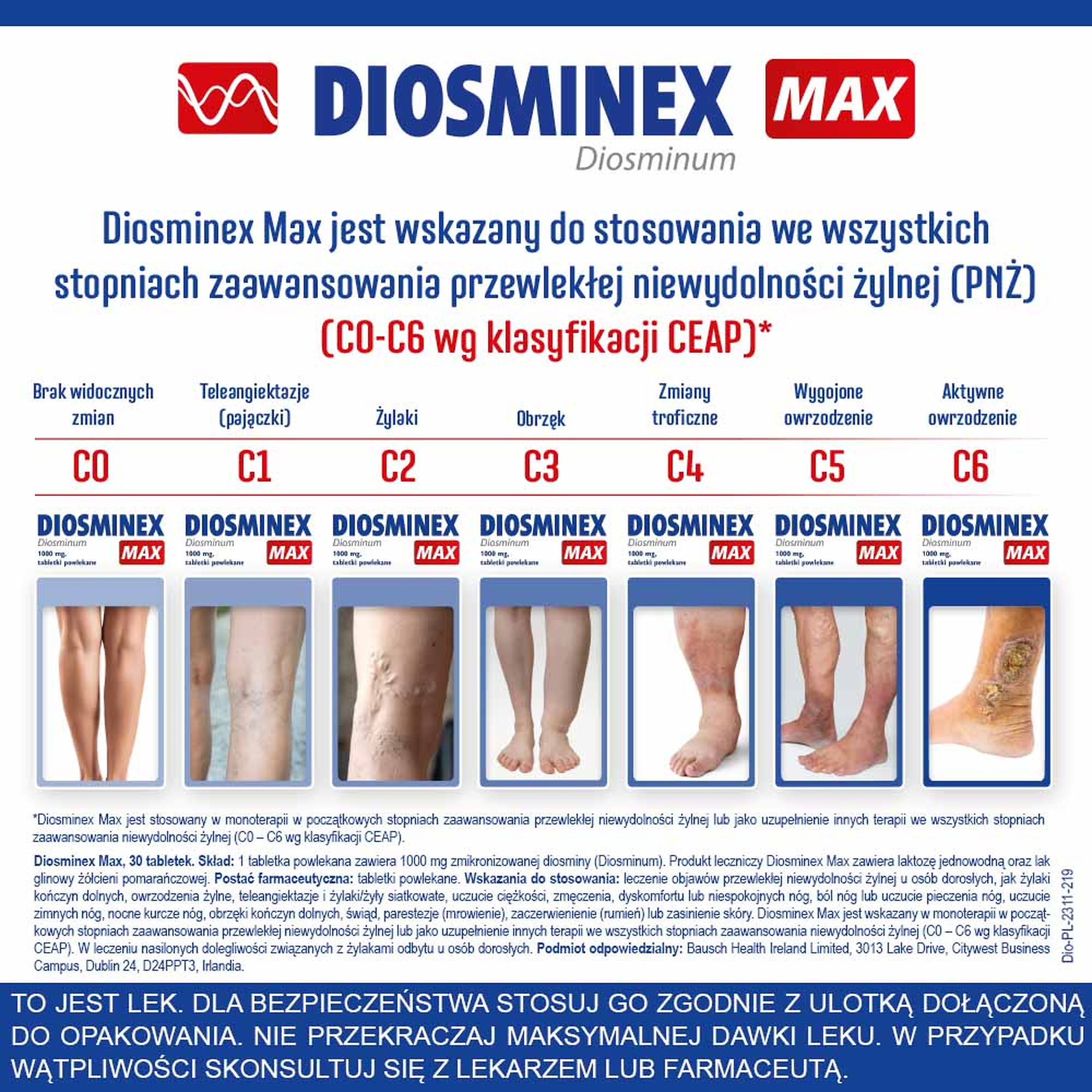 Diosminex Max, 1000 mg, tabletki powlekane, 30 sztuk