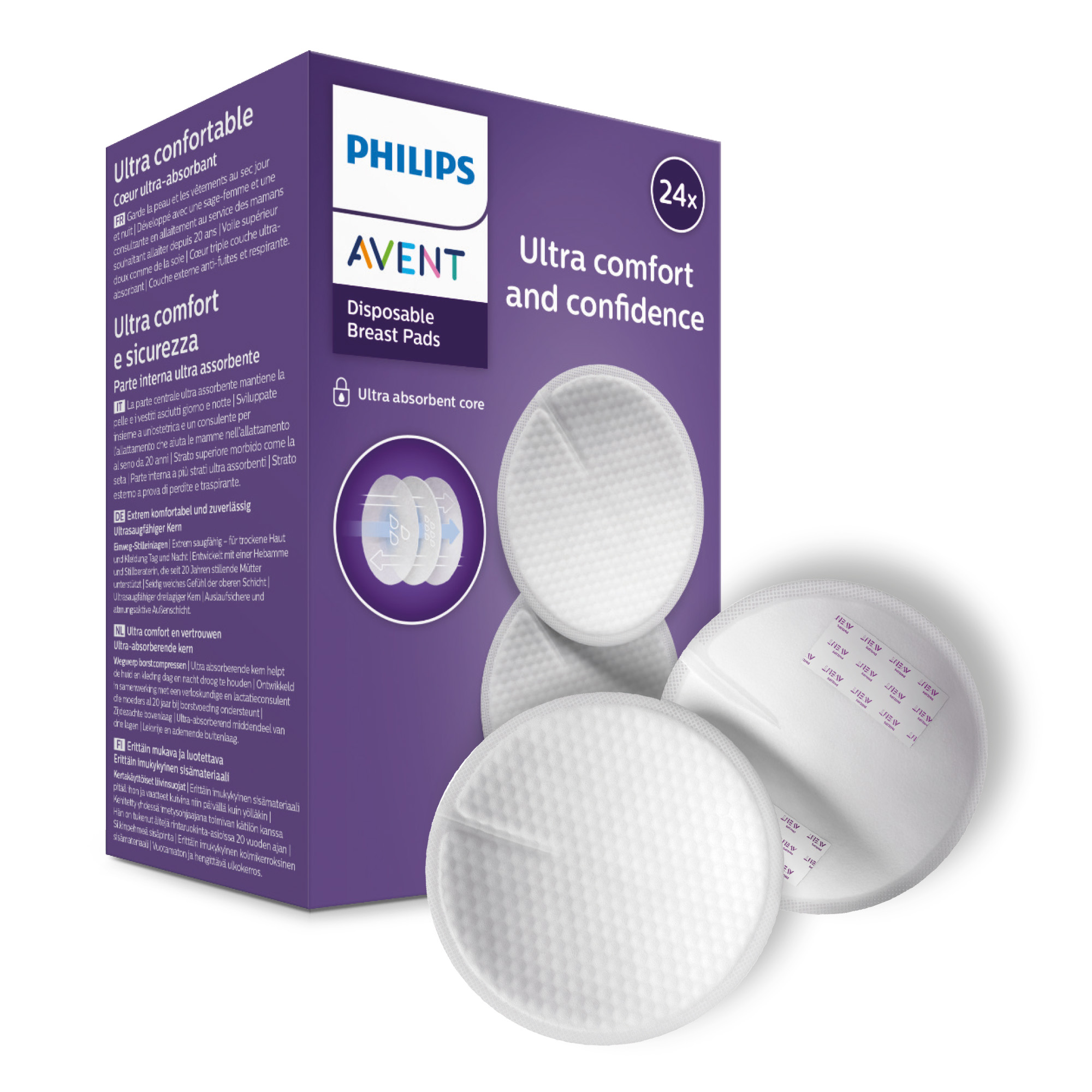 Avent Philips Komfort i pewność wkładki laktacyjne 100 sztuk [SCF254/13] zdjęcie