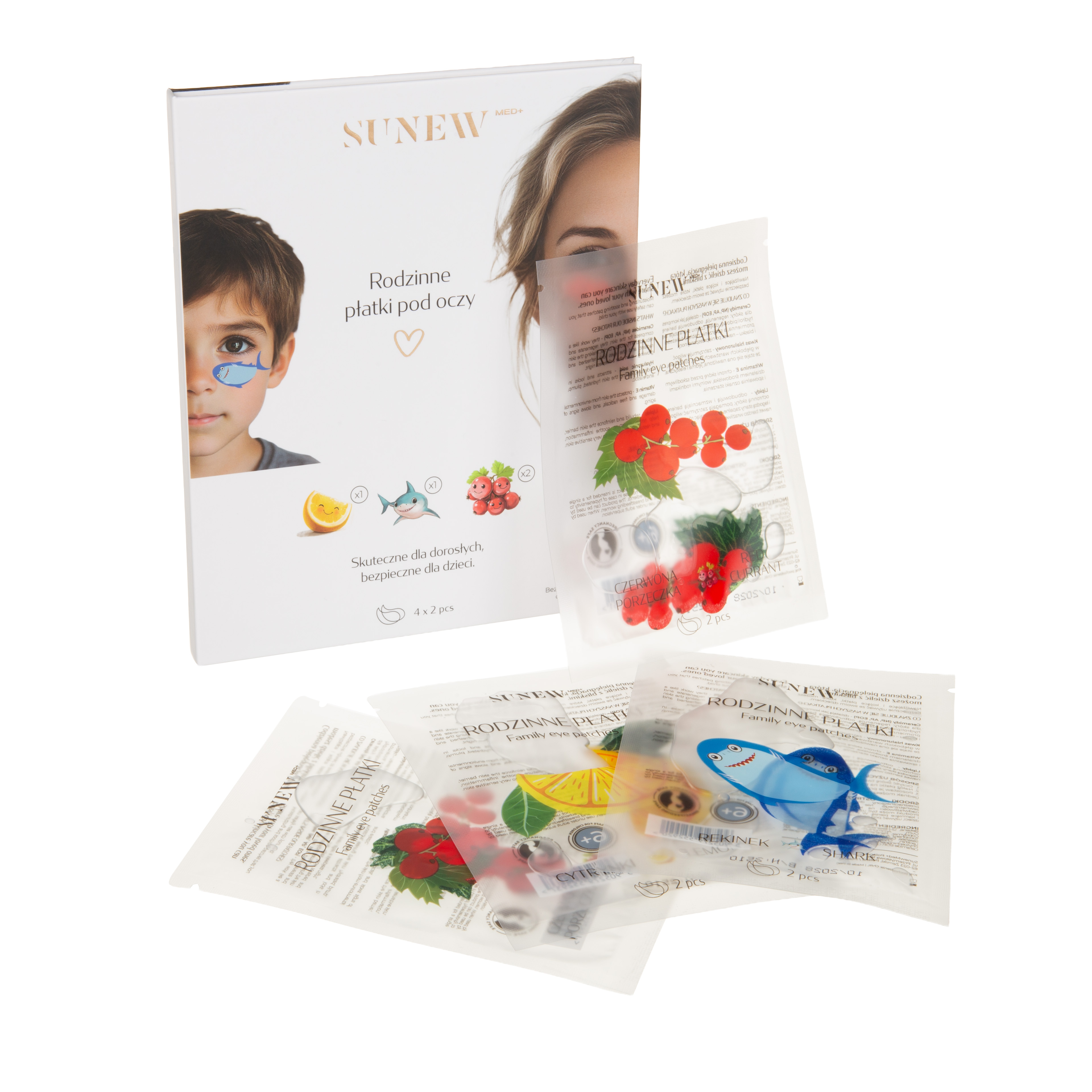 SunewMed+, rodzinne płatki pod oczy, 4 pary