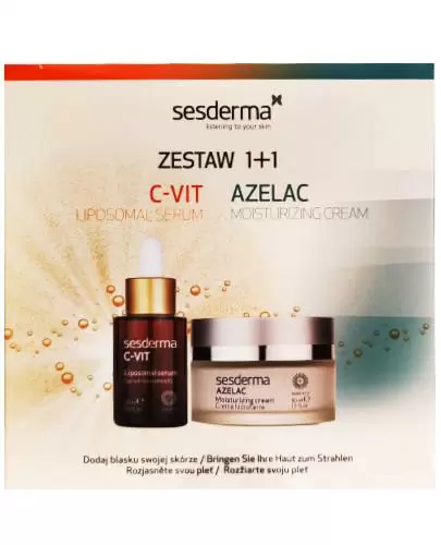 Sesderma C-Vit serum liposomowe 30 ml + Sesderma Azelac krem nawilżający do twarzy 50 ml [ZESTAW] zdjęcie