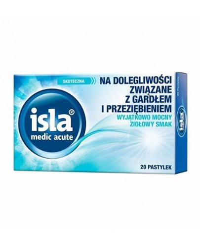 Isla Medic Acute Na dolegliwości związane z gardłem i przeziębieniem o smaku ziołowym, 20 past., cena, opinie, właściwości zdjęcie