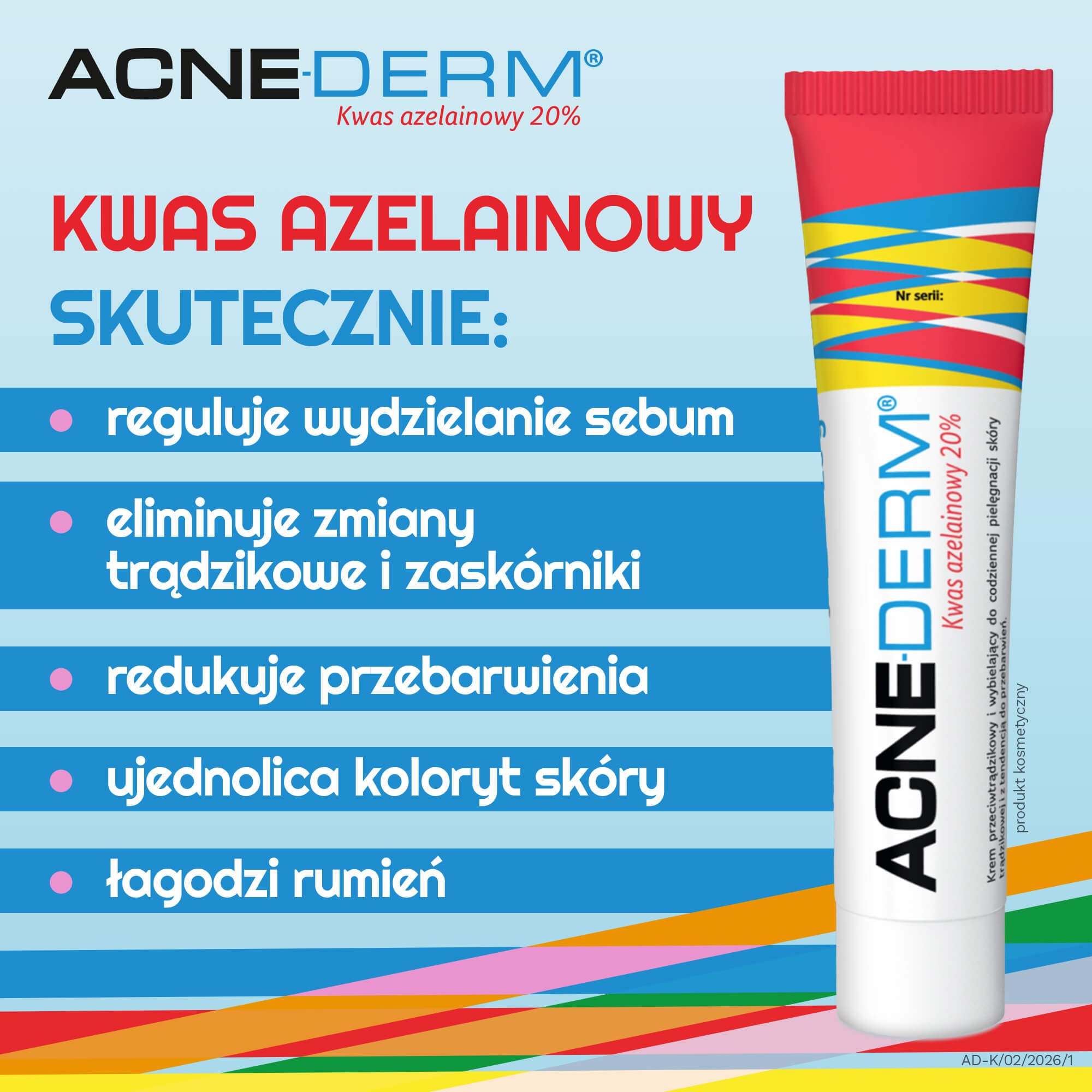 Acne-Derm wybielający krem z kwasem azelainowym 20%, 20 g, przeciwtrądzikowy