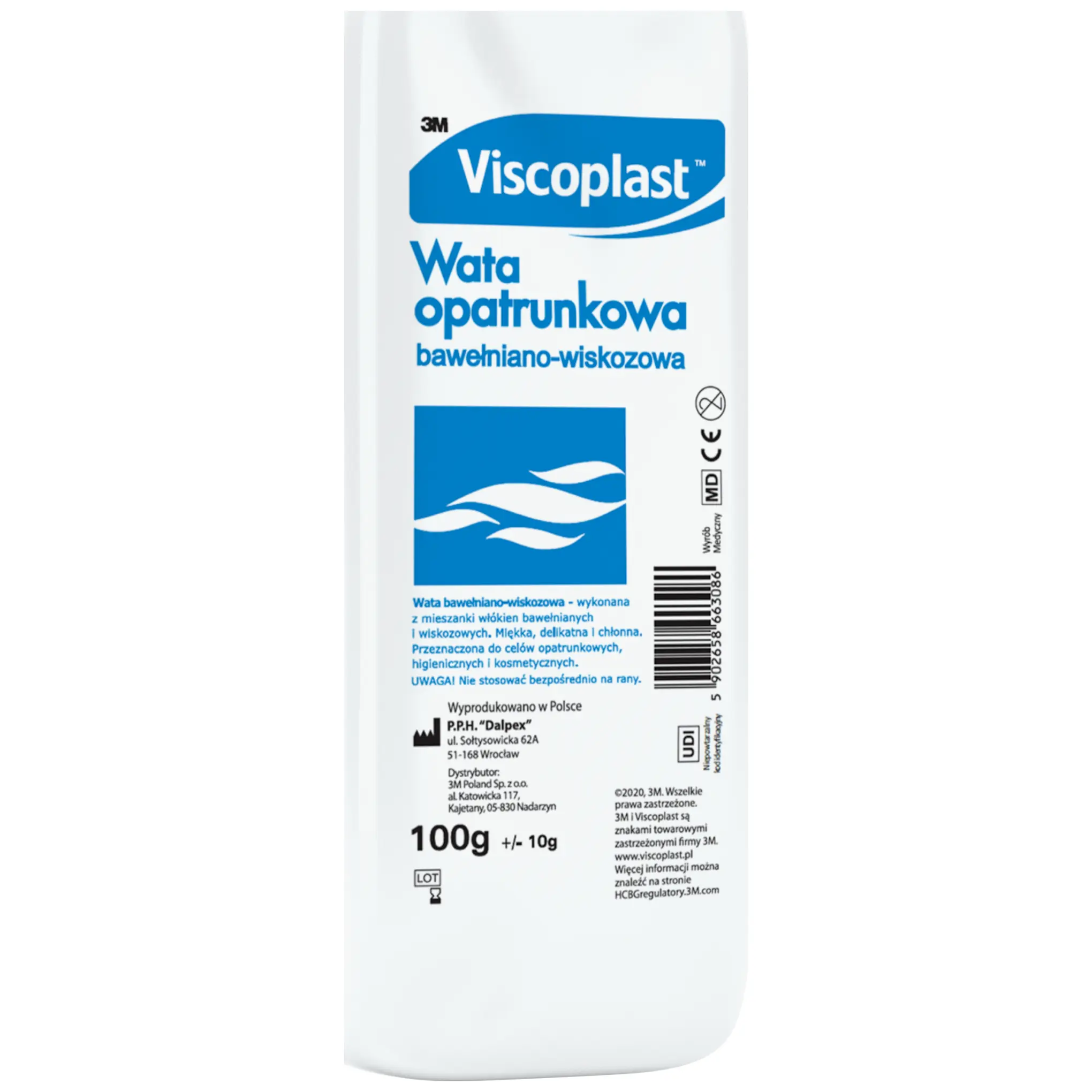 Viscoplast, Wata opatrunkowa bawełniano-wiskozowa, 100 g
