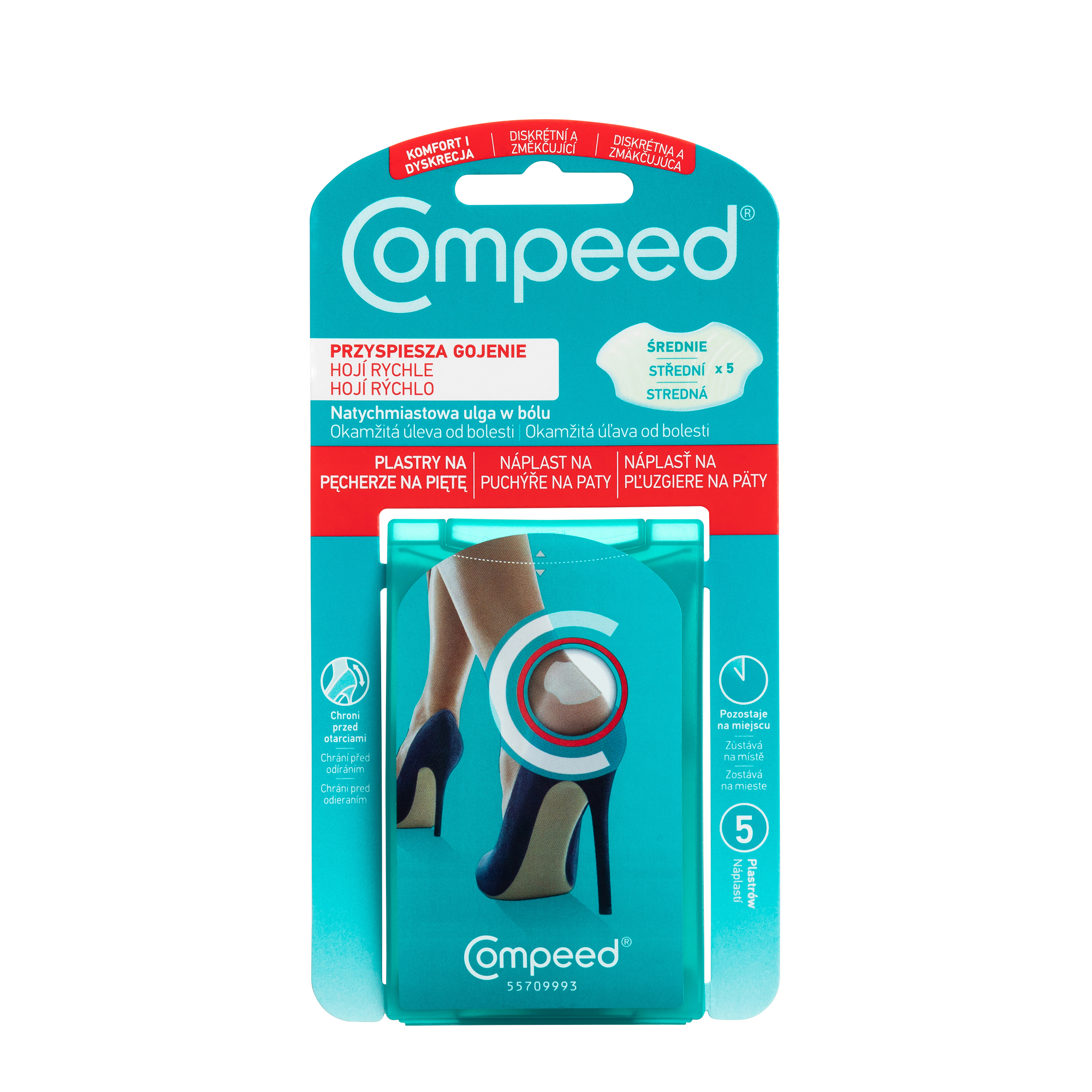 Compeed, plastry na pęcherze na piętę średnie, 5 sztuk zdjęcie
