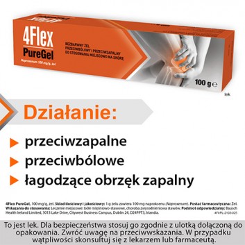 4 Flex Pure Gel 100mg/g na ból i stan zapalny mięśni i stawów żel 100 g