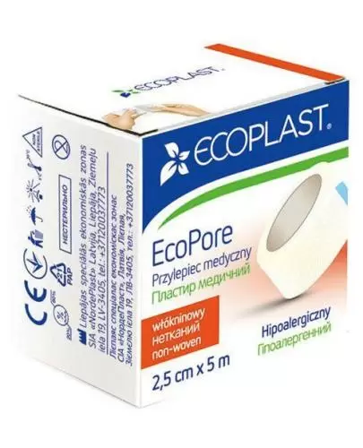 EcoPlast EcoPore przylepiec medyczny 2.5 cm x 5 m 1 sztuka zdjęcie