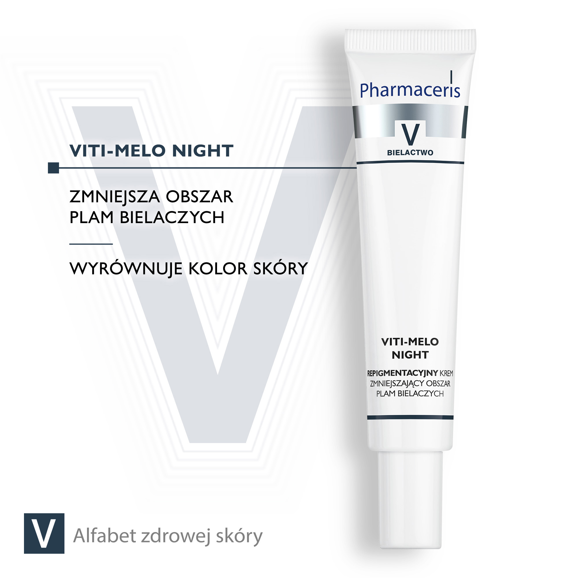 PHARMACERIS V VITI-MELO NIGHT Krem repigmentacyjny zmniejszający obszar plam bielaczych - 40 ml 