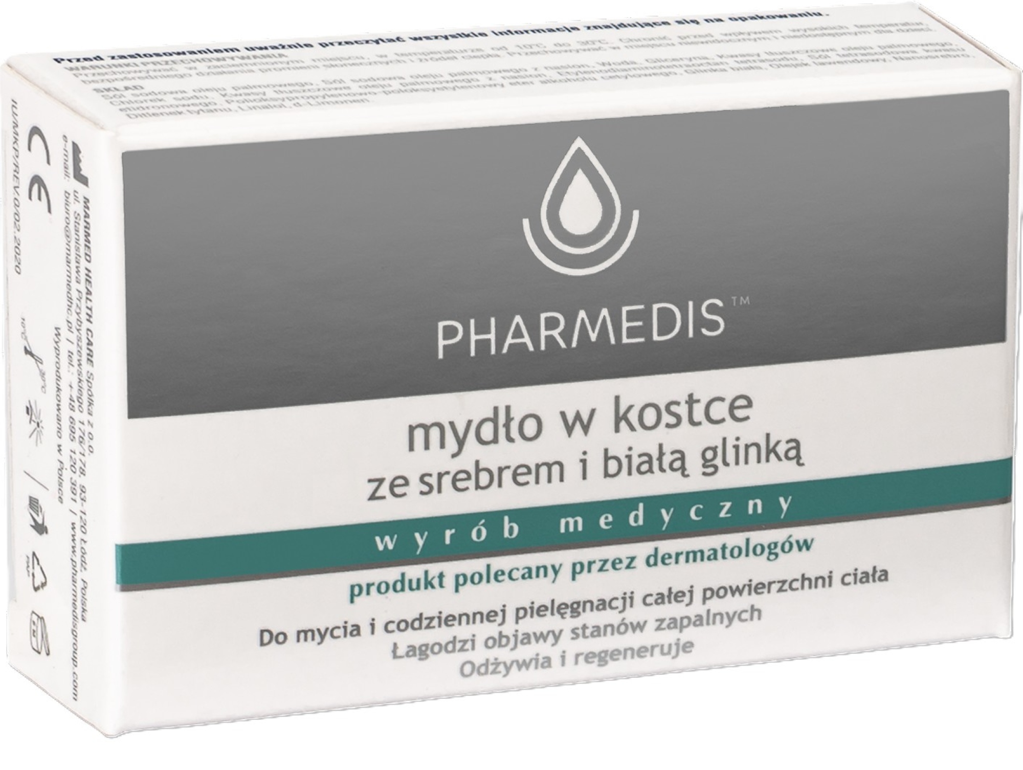 Pharmedis mydło w kostce ze srebrem i białą glinką 100 g zdjęcie