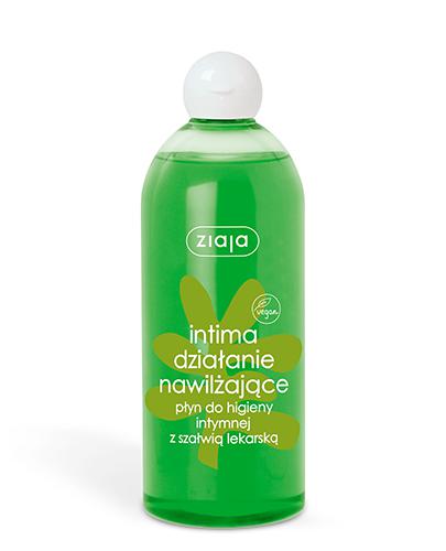 ZIAJA INTIMA Działanie nawilżające Płyn do higieny intymnej z szałwią lekarską, 500 ml, cena, wskazania, opinie zdjęcie