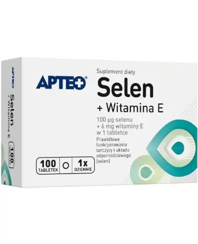 Apteo Selen + witamina E 100 tabletek zdjęcie