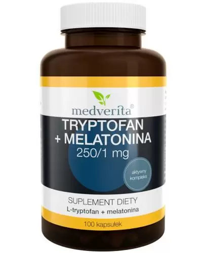 Medverita Tryptofan + Melatonina 250 mg/1 mg 100 kapsułek zdjęcie