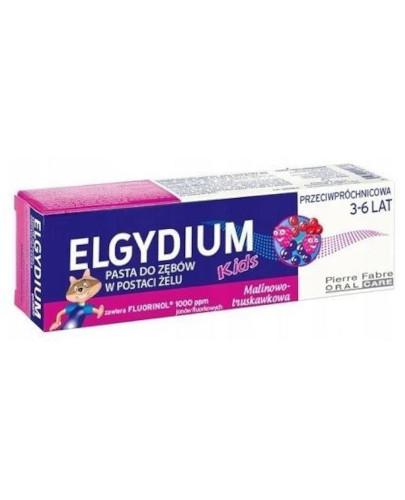 Elgydium Kids Fluorinol Protect+ pasta do zębów w postaci żelu o smaku czerwonych owoców 3-6 lat 50 ml zdjęcie