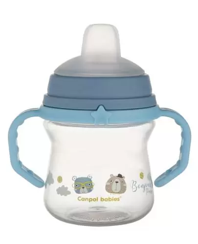Canpol Babies FirstCup kubek z silikonowym ustnikiem Bonjour Paris 150 ml 1 sztuka [56/612_blu] zdjęcie