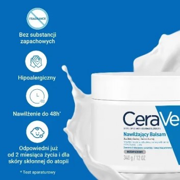 CeraVe, nawilżający balsam z ceramidami do skóry suchej i bardzo suchej, 340 g