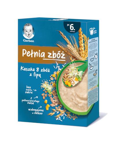 Gerber Pełnia Zbóż Kaszka 8 zbóż z lipą po 6 miesiącu - 200 g - cena, opinie, stosowanie zdjęcie