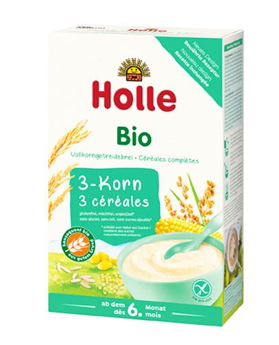 HOLLE Kaszka 3-zboża pełnoziarnista BIO po 6. miesiącu - 250 g Kaszka bezglutenowa - cena, opinie, stosowanie zdjęcie