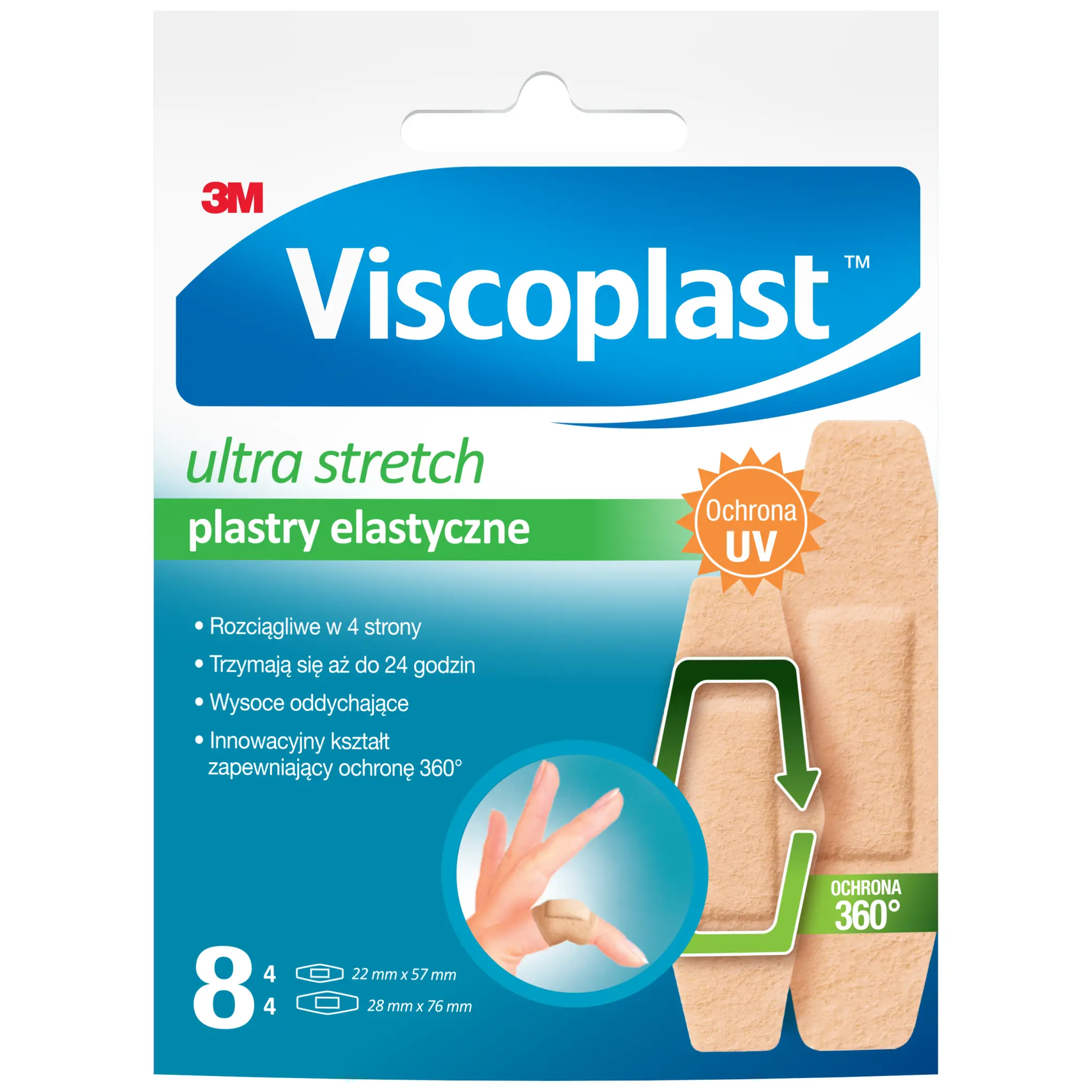 Viscoplast Ultra Stretch zestaw plastrów 2 rozmiary 8 sztuk zdjęcie