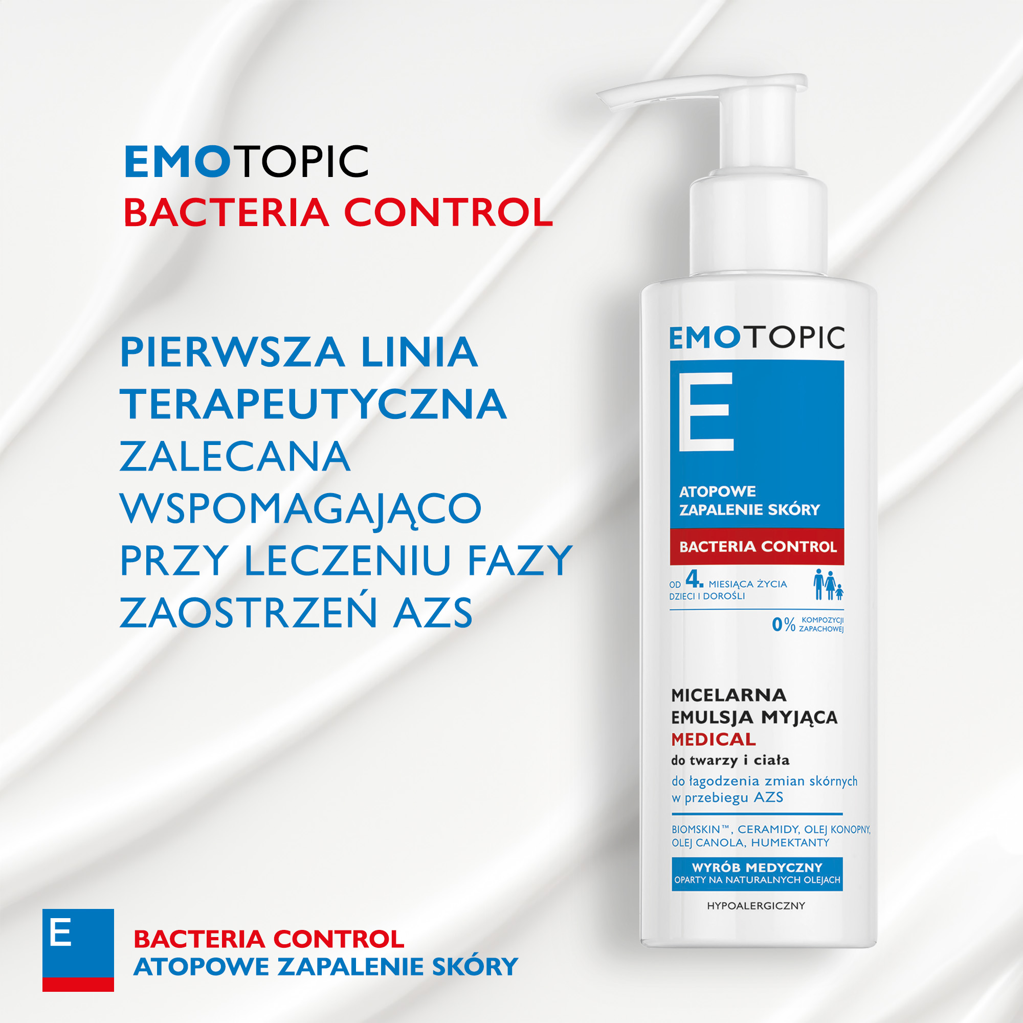 Emotopic Bacteria Control micelarna emulsja myjąca Medical do twarzy i ciała 190 ml