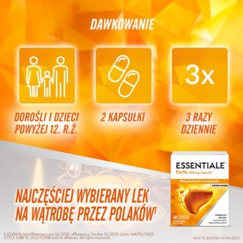 Essentiale Forte Na wątrobę 300 mg 50 kapsułek