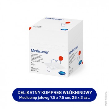 MEDICOMP Kompresy jałowe 7,5 cm x 7,5 cm, 50 sztuk