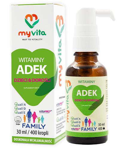 MyVita Witaminy ADEK dla dzieci i dorosłych - 30 ml - cena, opinie, właściwości zdjęcie