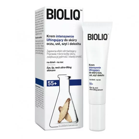 Bioliq 55+ krem intensywnie liftingujący do skóry oczu ust szyi i dekoltu, 15 ml zdjęcie