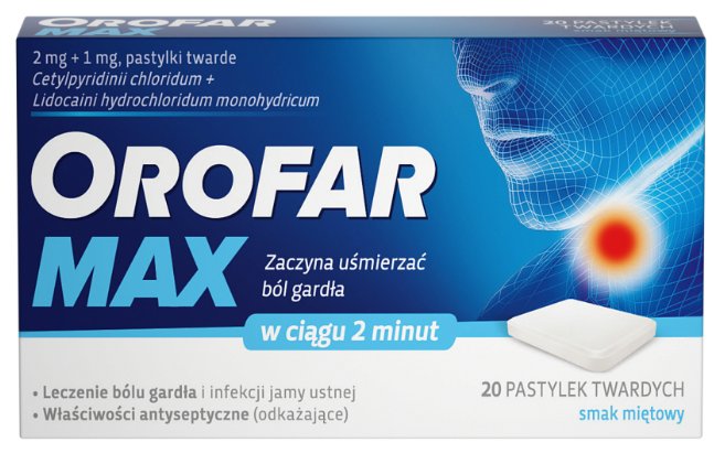 Orofar Max pastylki do ssania na ból gardła - 20 sztuk zdjęcie