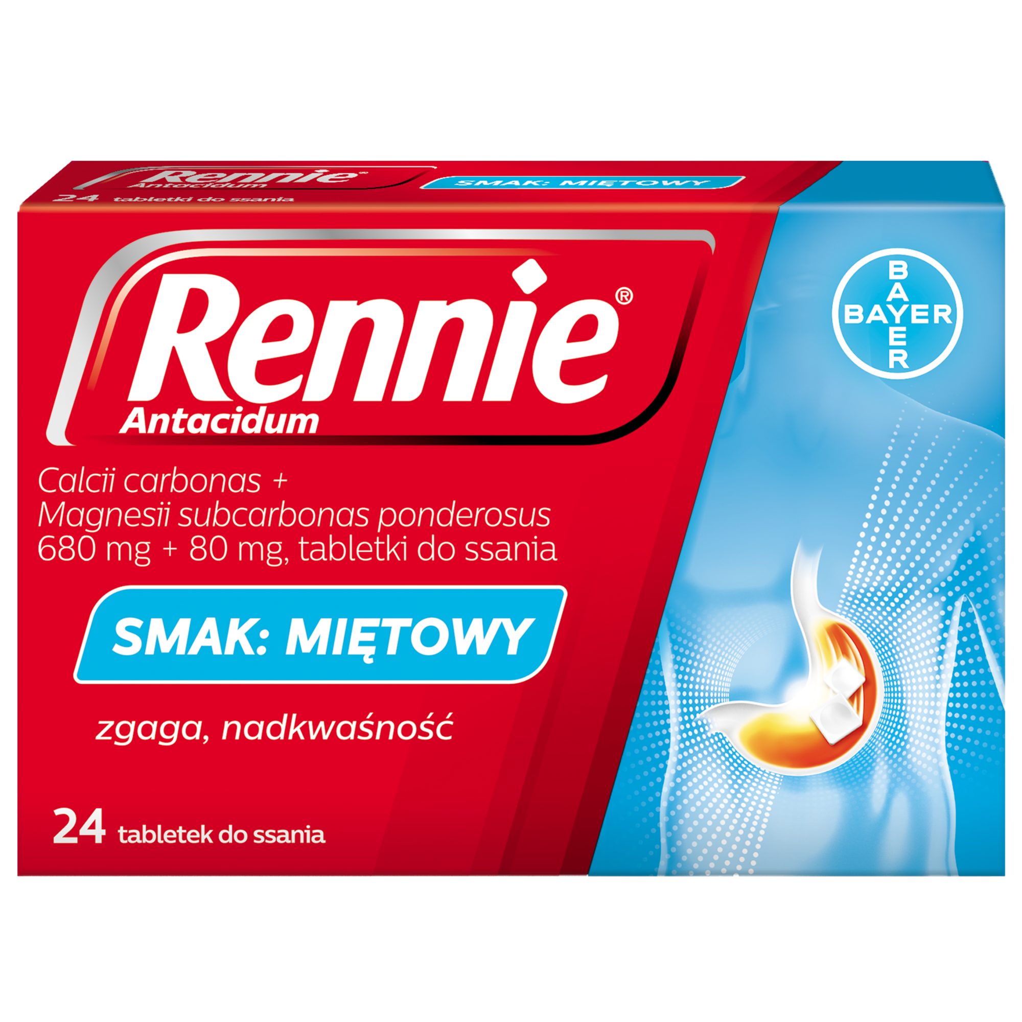 Rennie Antacidum smak miętowy 24 tabletki do ssania zdjęcie