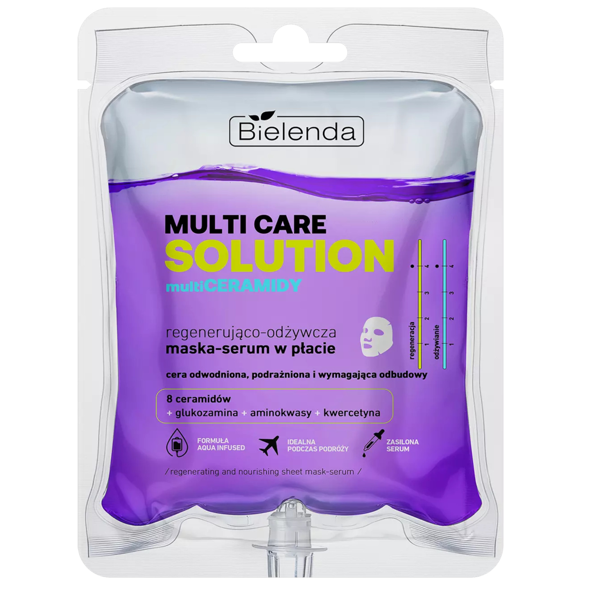 Bielenda Multi Care Solution MultiCERAMIDY, Regenerująco-odżywcza maska-serum w płacie, 1 sztuka zdjęcie