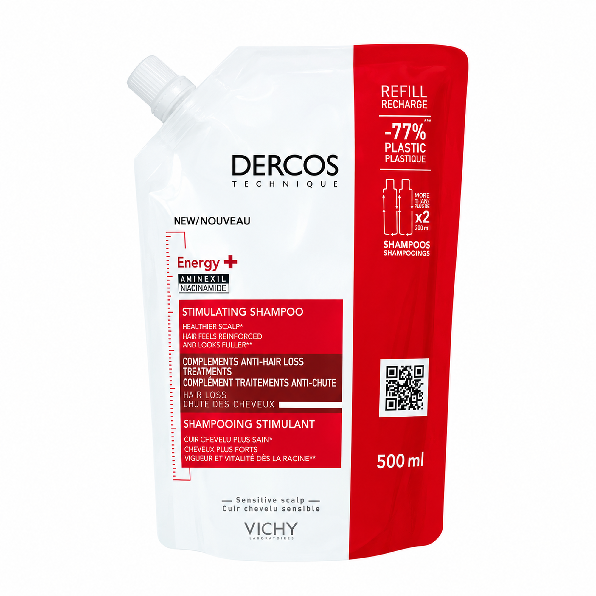 Vichy Dercos Energy+ szampon wzmacniający Refill, 500 ml zdjęcie