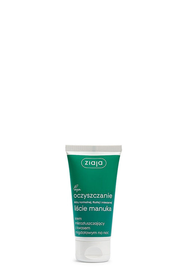 Ziaja Oczyszczanie Liście manuka krem mikrozłuszczający z kwasem migdałowym na noc 50 ml zdjęcie