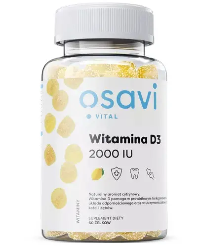 Osavi Witamina D3 2000 IU smak cytrynowy 60 żelków zdjęcie
