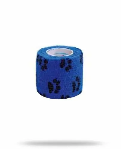 Stokban bandaż elastyczny samoprzylepny niebieskie łapki 7.5cm x 4,5m 1 sztuka zdjęcie