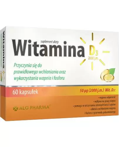 Alg Pharma witamina D3 2000 j.m. 60 kapsułek zdjęcie