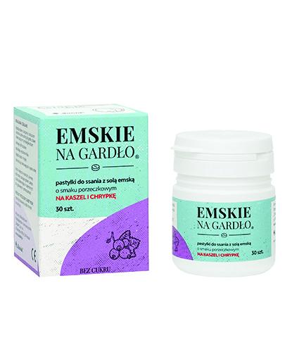 EMSKIE NA GARDŁO Pastylki do ssania z solą emską o smaku porzeczkowym - 30 szt. zdjęcie