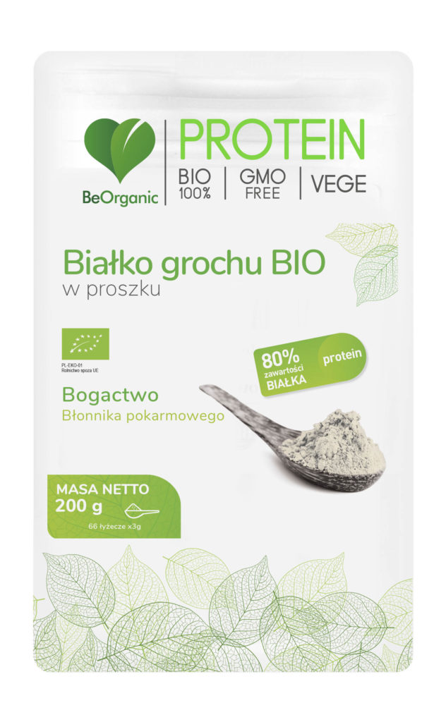 BeOrganic, Białko grochu Bio w proszku, 200 g zdjęcie