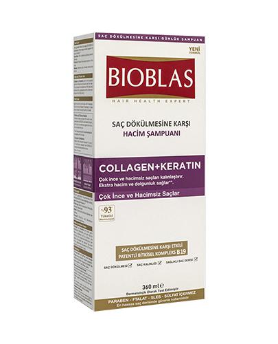 Bioblas Szampon ziołowy na wypadanie włosów dla cienkich i zniszczonych włosów kolagen+keratyna, 360 ml, cena, wskazania, skład zdjęcie