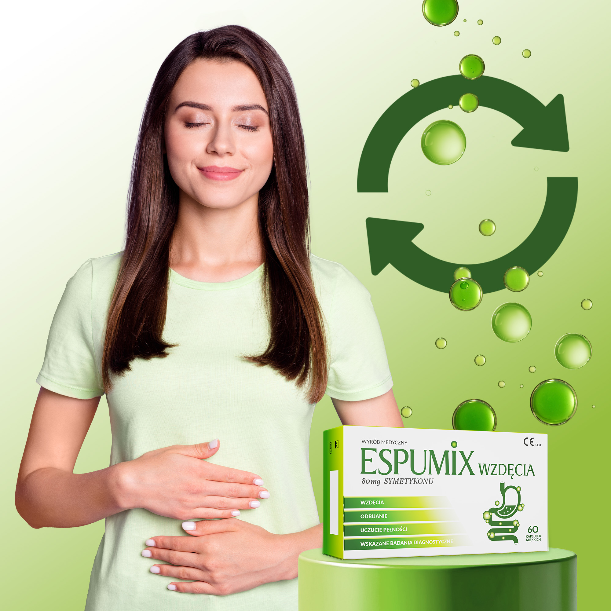 Espumix Wzdęcia 80 mg symetykonu, kapsułki, 60 sztuk
