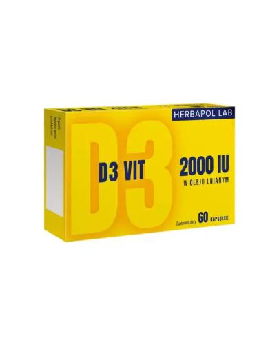 HERBAPOL LAB, D3 Vit 2000 IU w oleju lnianym, 60 kapsułek zdjęcie
