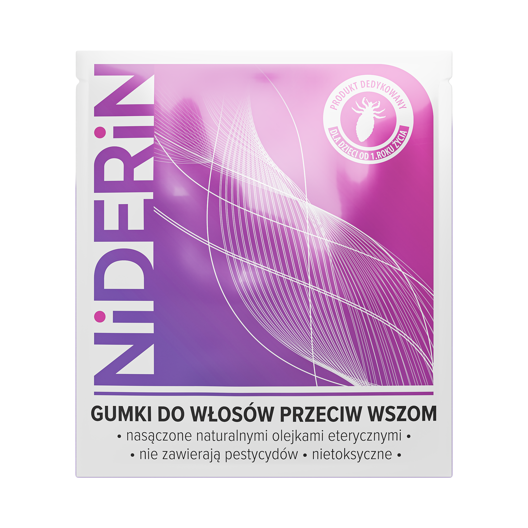 Niderin gumki do włosów przeciw wszom, 4 sztuki