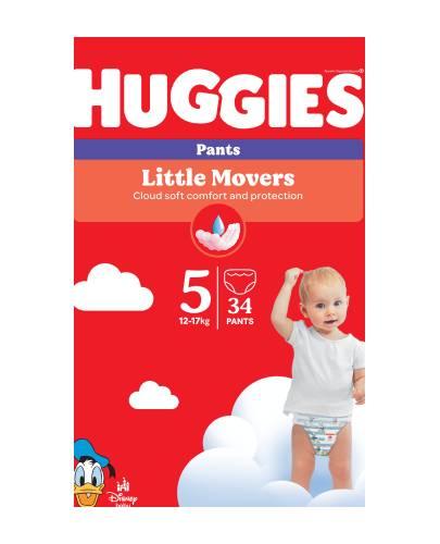 Huggies, pieluchomajtki Little Movers Pant Jumbo Pack 5 (12-17 kg), 34 sztuki zdjęcie