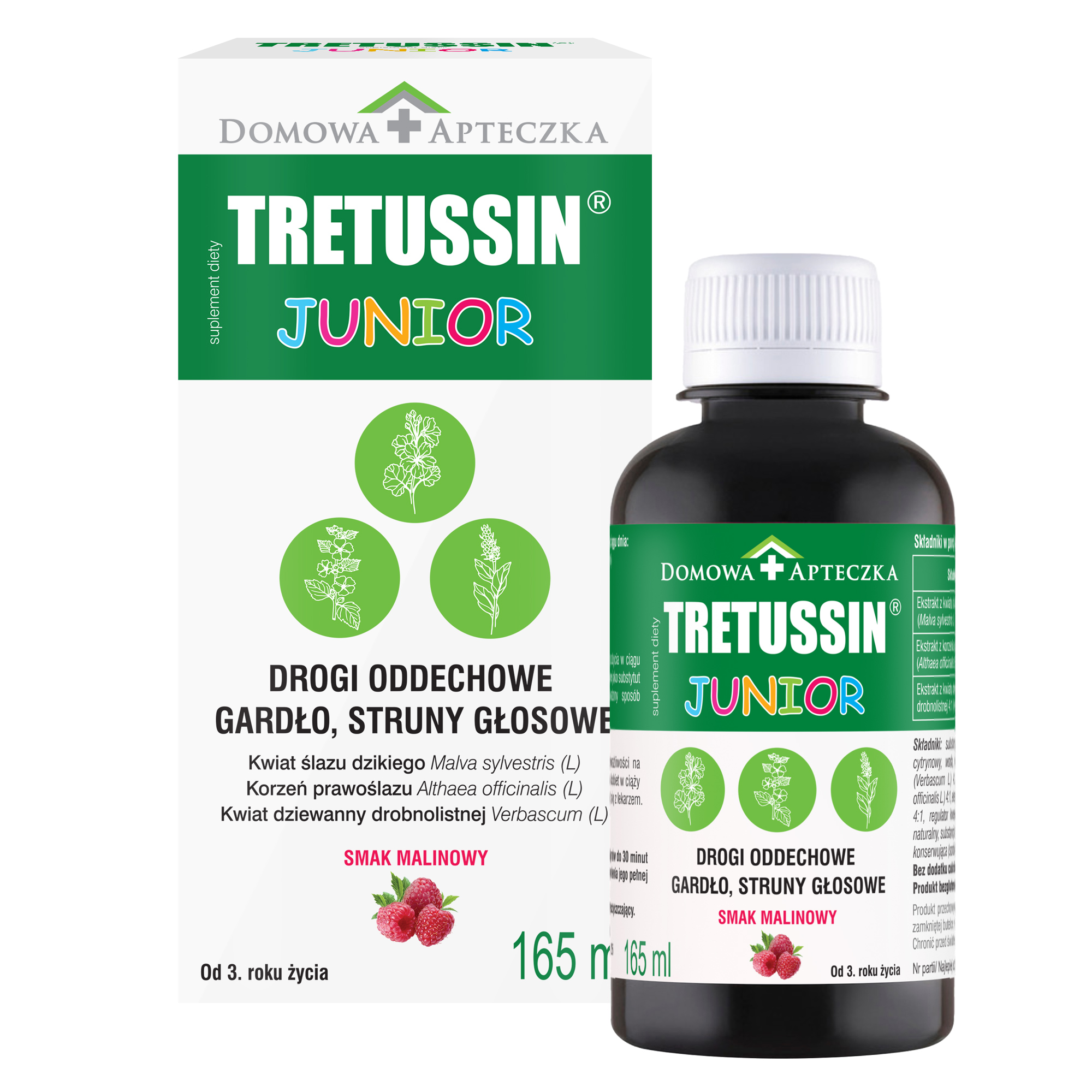 Tretussin Junior o smaku malinowym 165 ml zdjęcie