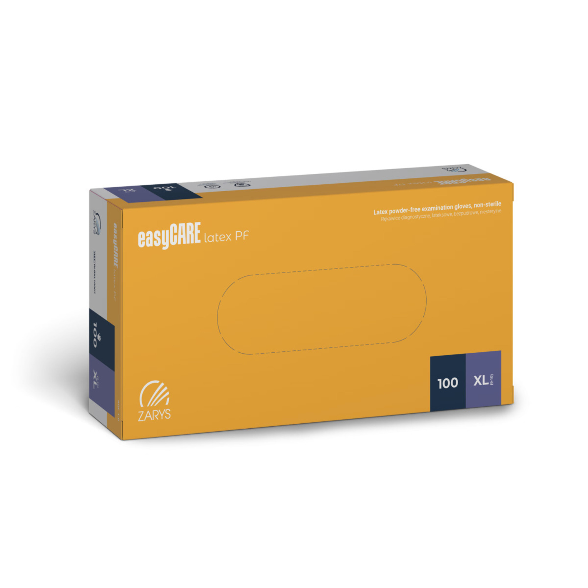Rękawice easyCARE, lateksowe bezpudrowe niesterylne XL, 100 szt zdjęcie