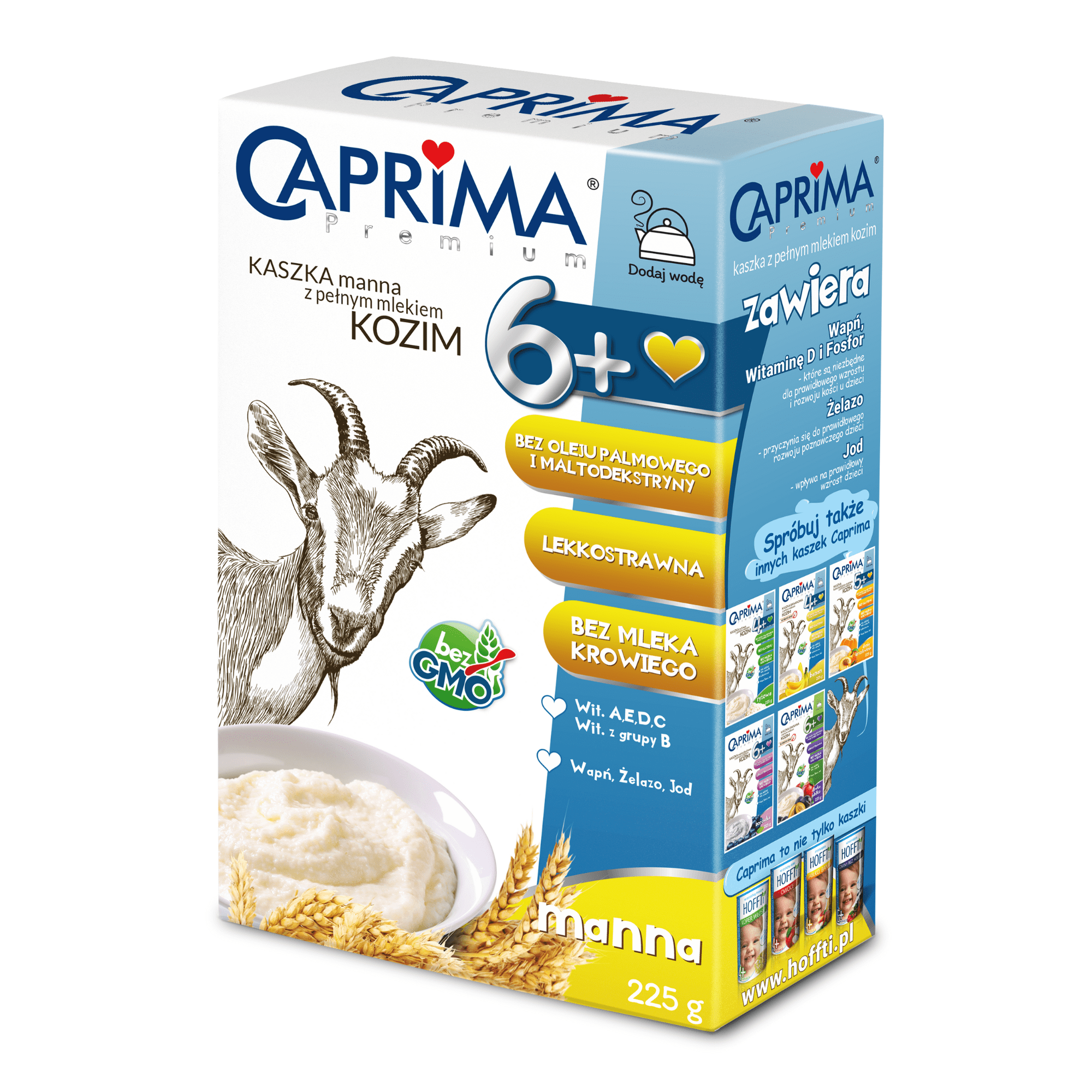 CAPRIMA PREMIUM Kaszka manna z pełnym mlekiem kozim 6+, 225 g zdjęcie