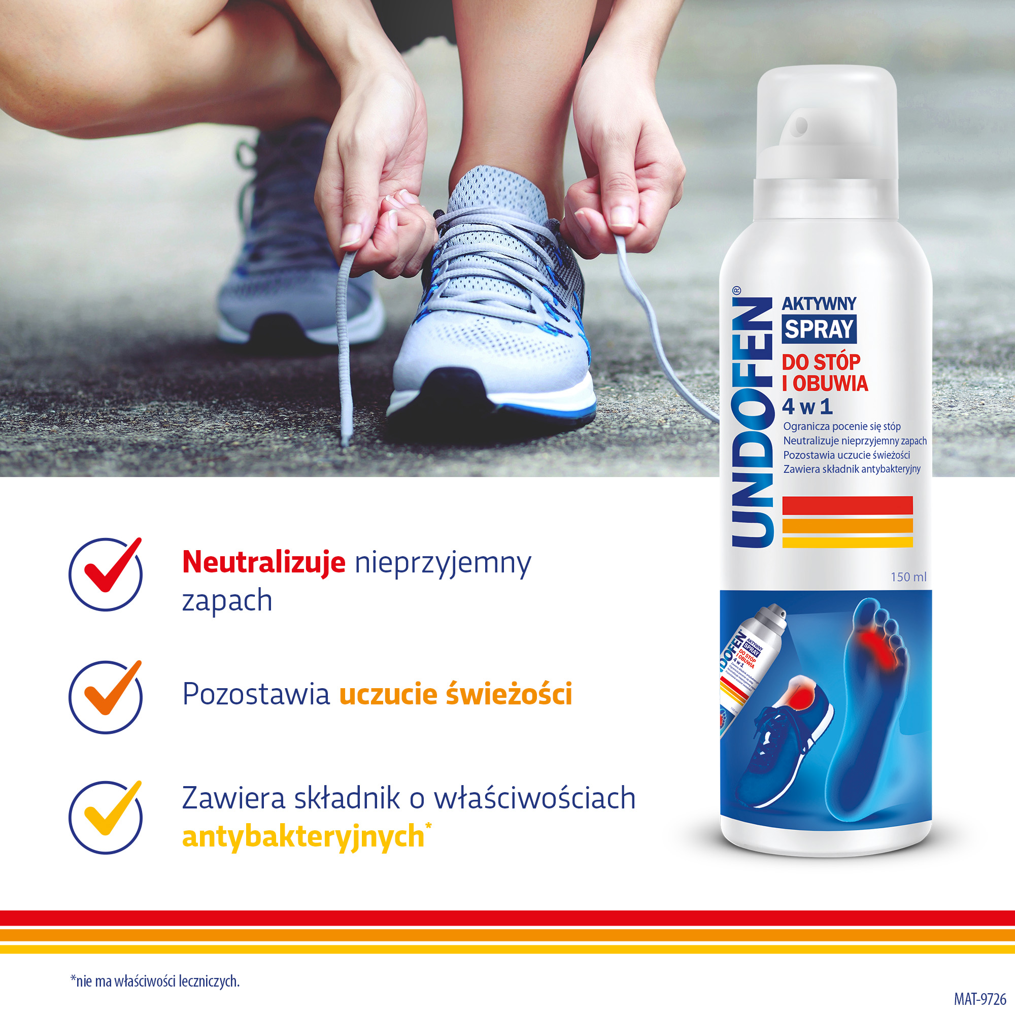 Undofen, aktywny spray do stóp i obuwia 4 w 1, 150 ml