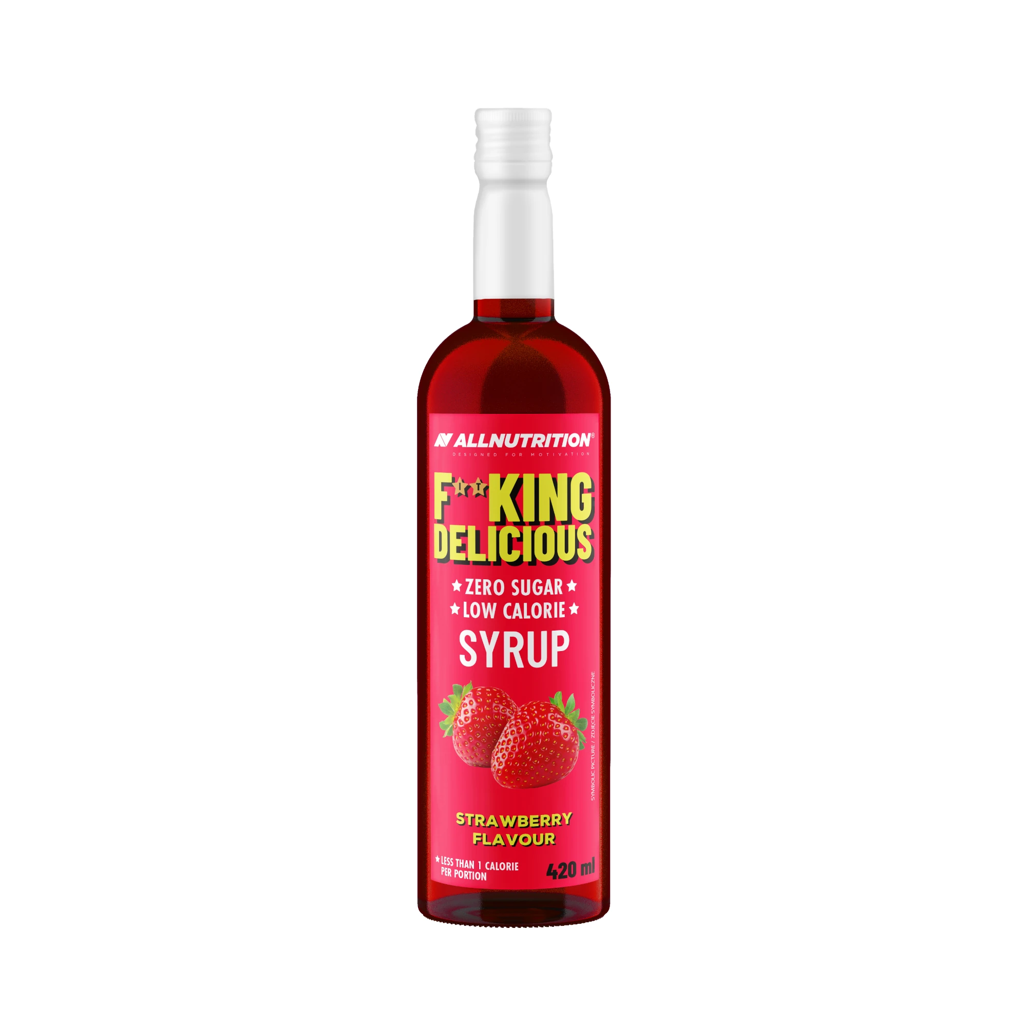 Allnutrition Fitking Delicious Syrup Zero Strawberry, Truskawka, 420 ml zdjęcie