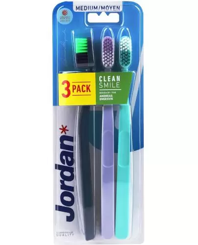 Jordan Clean Smile Medium szczoteczka do zębów 3 sztuki zdjęcie