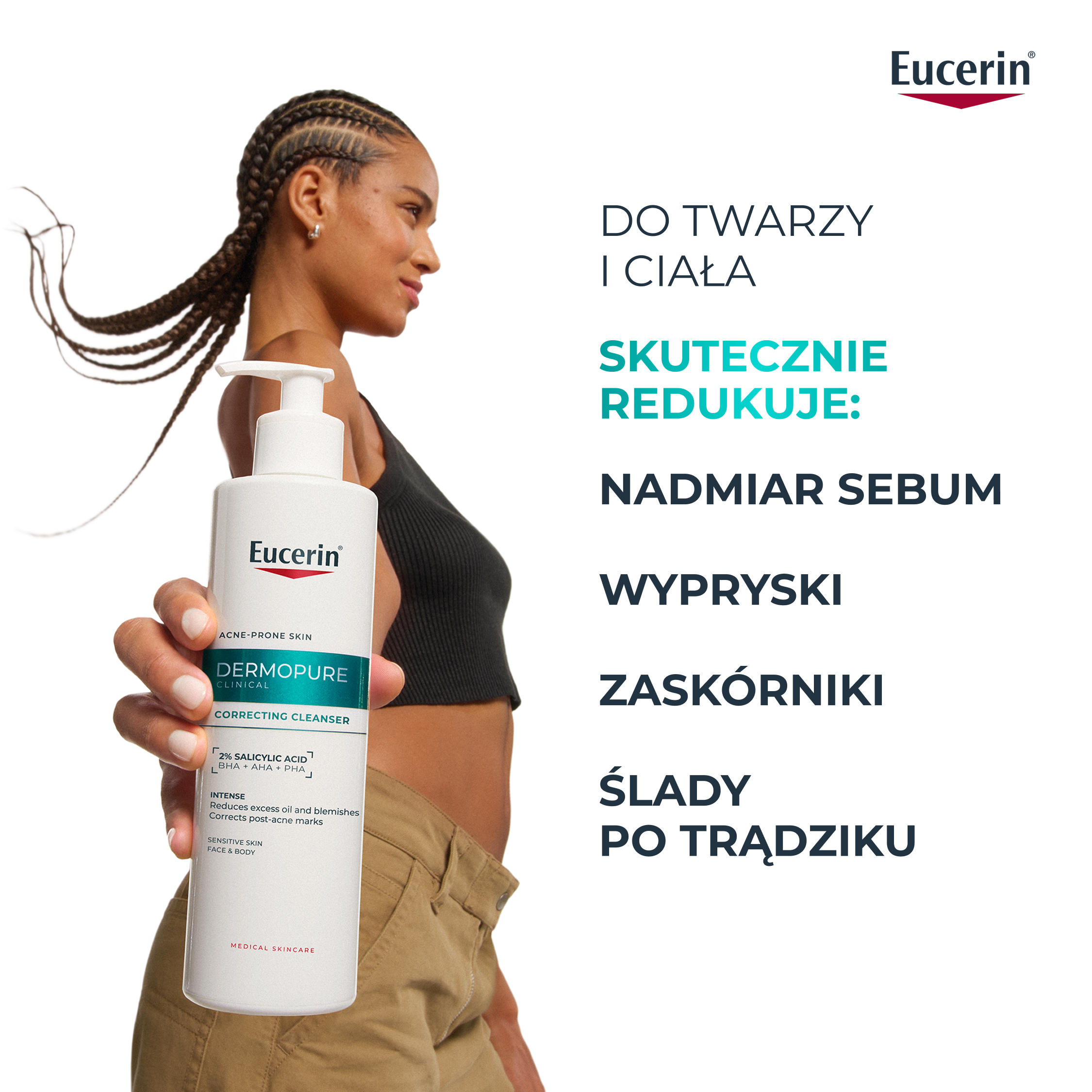 Eucerin Dermopure Clinical, Żel redukujący niedoskonałości do twarzy i ciała, 400 ml